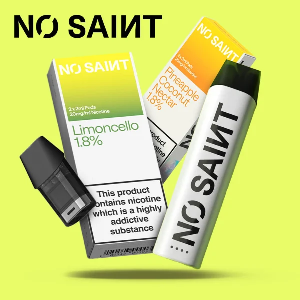 NO SAINT Vaporiser pod kit shown in Blackout colourway