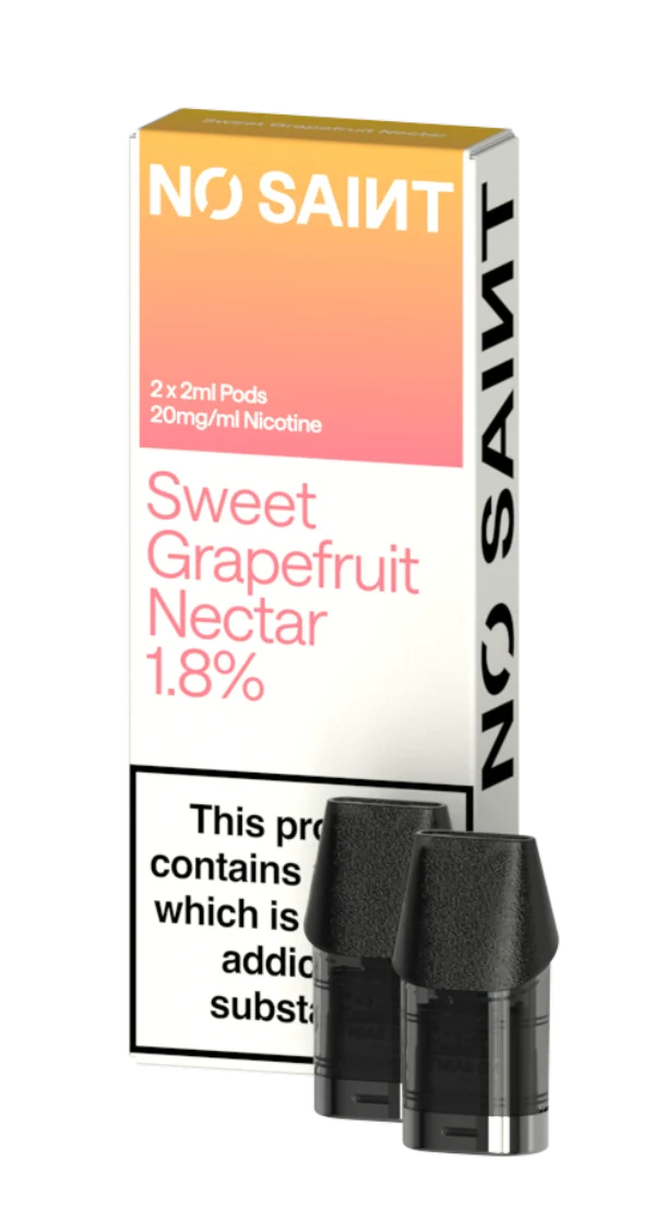 NO SAINT Sweet Grapefruit Nectar pod, pink and gold Nectar Series packaging