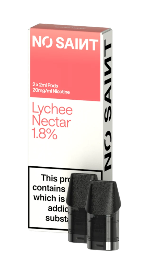 NO SAINT Lychee Nectar pod, red colourway packaging