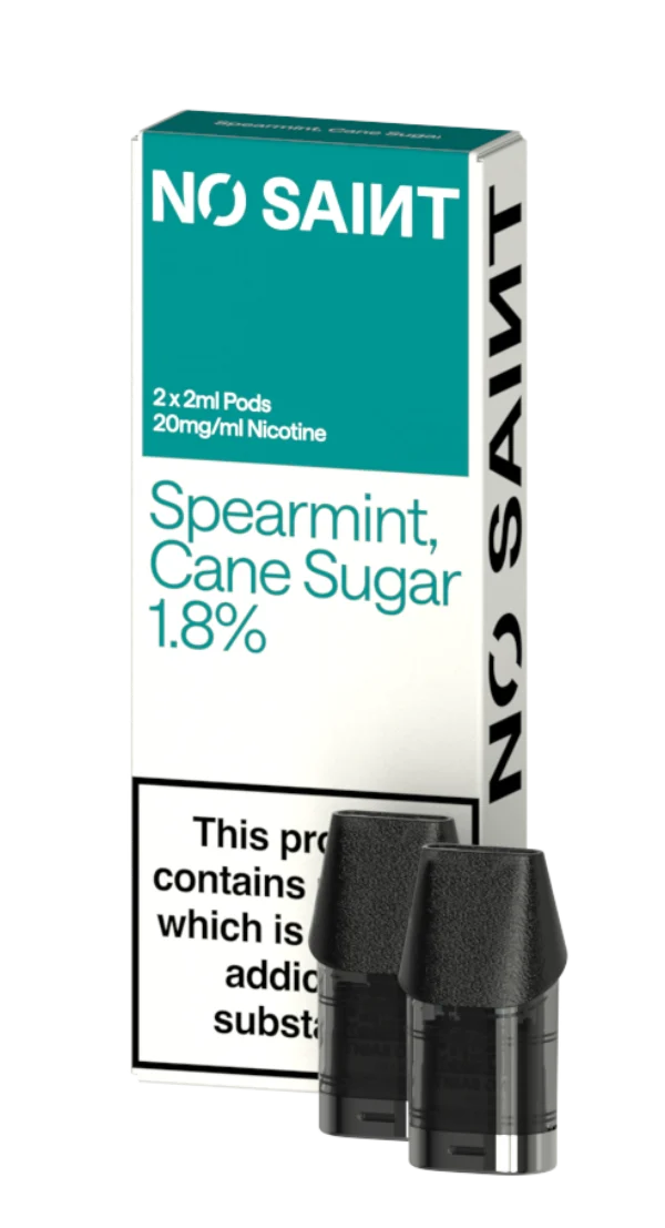NO SAINT Spearmint Cane Sugar pod, teal Nectar Series packaging