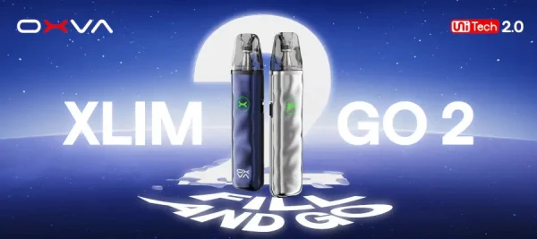 OXVA Xlim Go 2 pod kit in blue and silver