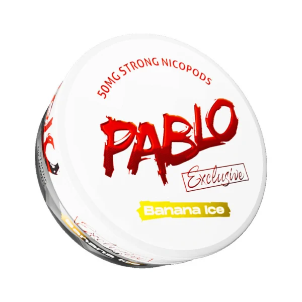 Pablo Exclusive Banana Ice nicotine pouch can, 30mg extra-strong nicopods
