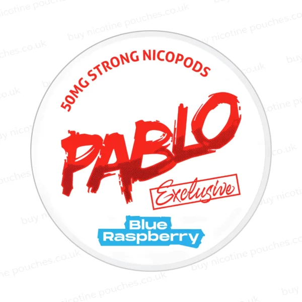 Pablo Exclusive Blue Raspberry nicotine pouch can, 30mg extra-strong nicopods