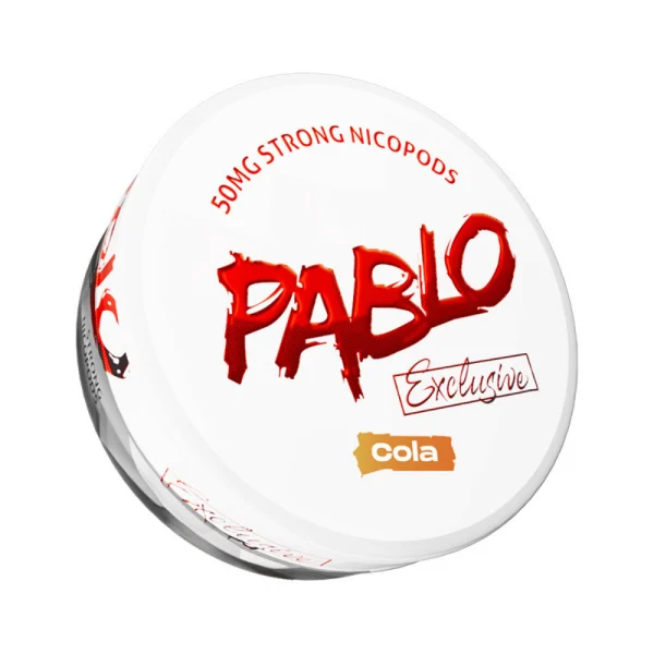Pablo Exclusive Cola nicotine pouch can, 30mg extra-strong nicopods