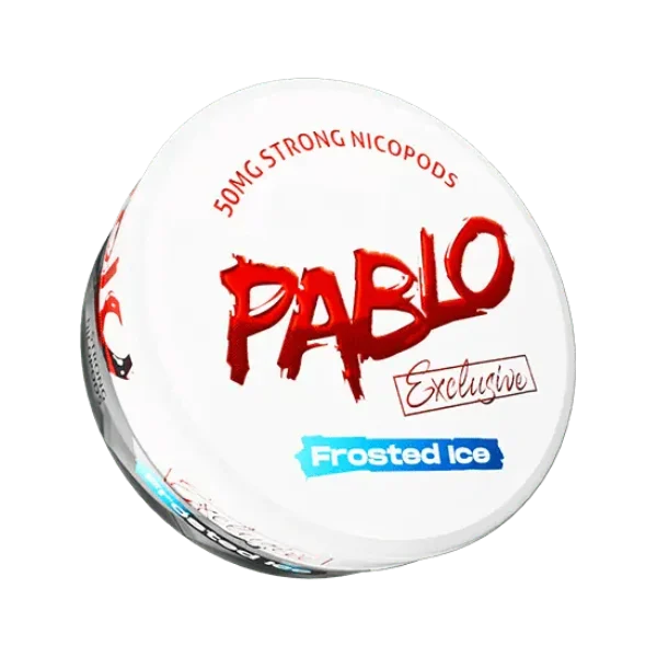 Pablo Exclusive Frosted Ice nicotine pouch can, 30mg extra-strong menthol nicopods