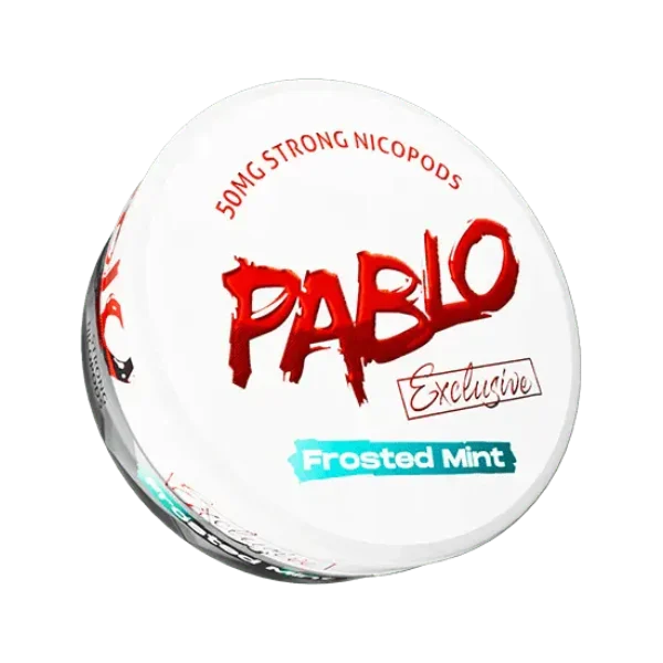 Pablo Exclusive Frosted Mint nicotine pouch can, 30mg extra-strong nicopods