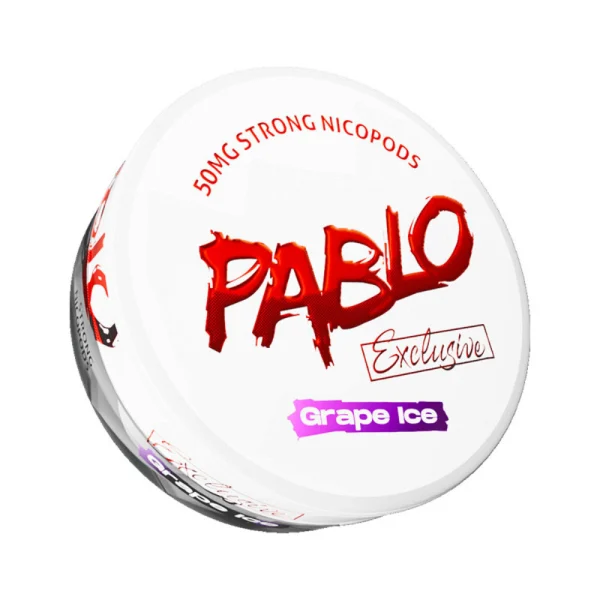 Pablo Exclusive Grape Ice nicotine pouch can, 30mg extra-strong nicopods