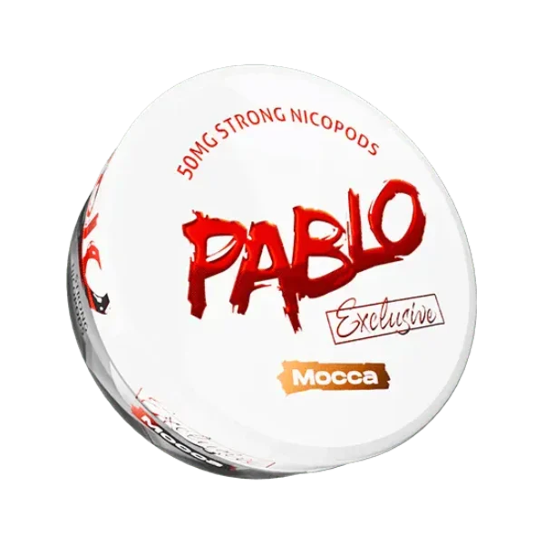 Pablo Exclusive Mocca nicotine pouch can, 30mg extra-strong coffee nicopods