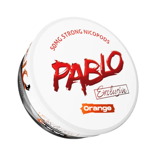 Pablo Exclusive Orange nicotine pouch can, 30mg extra-strong nicopods