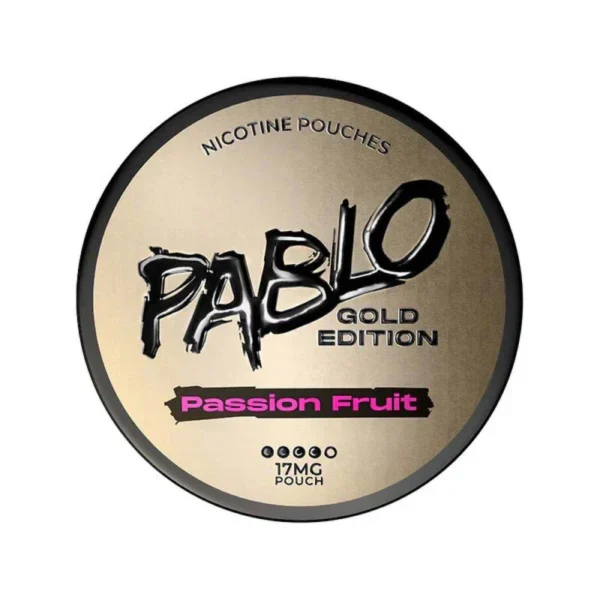 Pablo Exclusive Passion Fruit nicotine pouch can, 30mg extra-strong nicopods