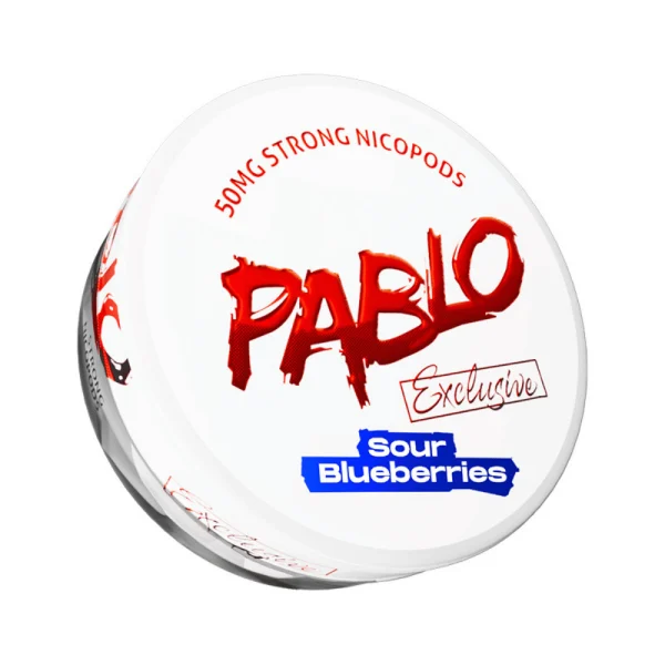 Pablo Exclusive Sour Blueberries nicotine pouch can, 30mg extra-strong nicopods