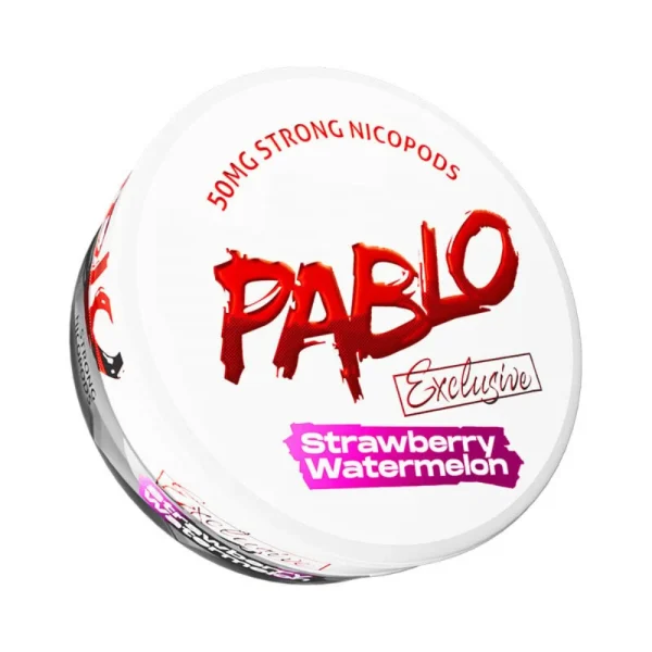 Pablo Exclusive Strawberry Watermelon nicotine pouch can, 30mg extra-strong nicopods