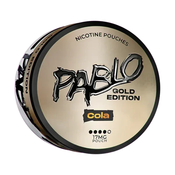 Pablo Gold Edition Cola nicotine pouch can, 17mg slim pouches