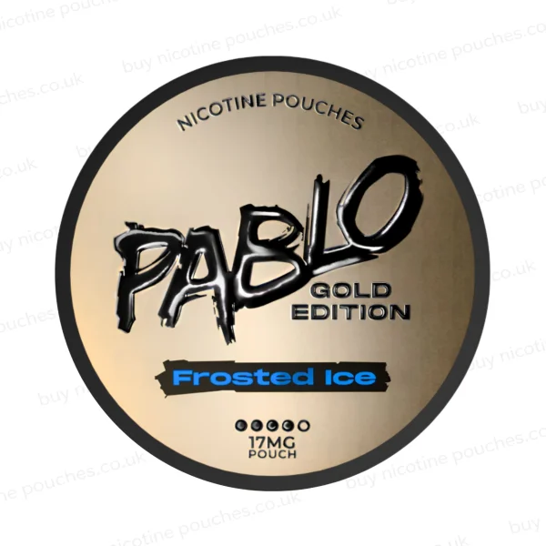 Pablo Gold Edition Frosted Ice nicotine pouch can, 17mg slim pouches