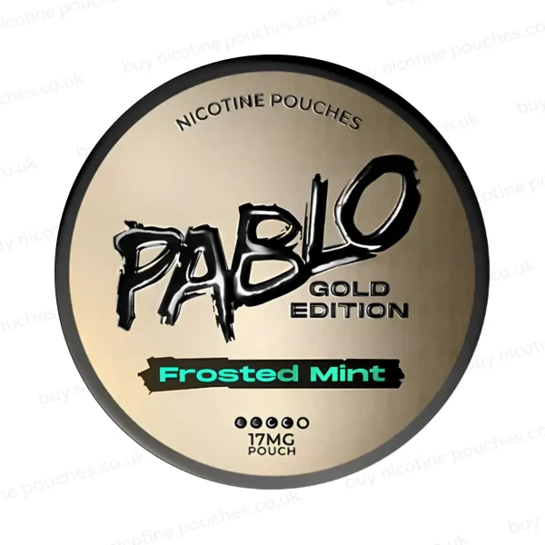 Pablo Gold Edition Frosted Mint nicotine pouch can, 17mg slim pouches