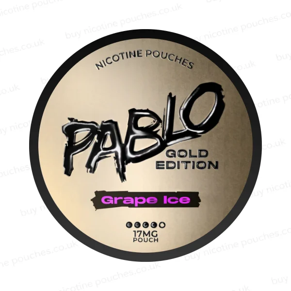 Pablo Gold Edition Grape Ice nicotine pouch can, 17mg slim pouches