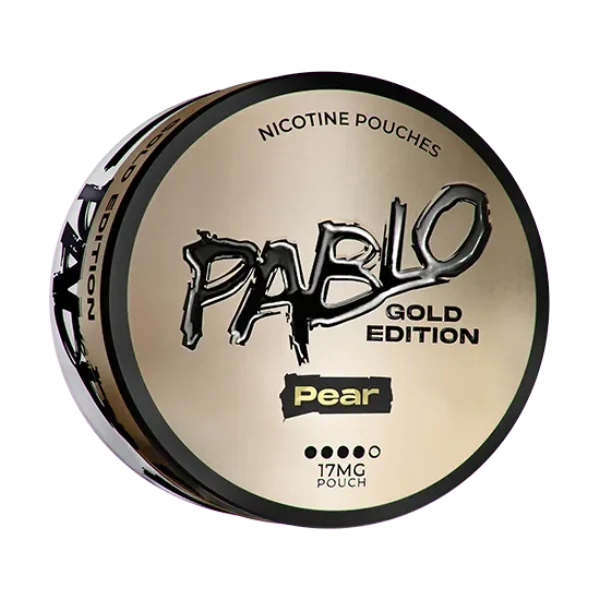 Pablo Gold Edition Pear nicotine pouch can, 17mg slim pouches