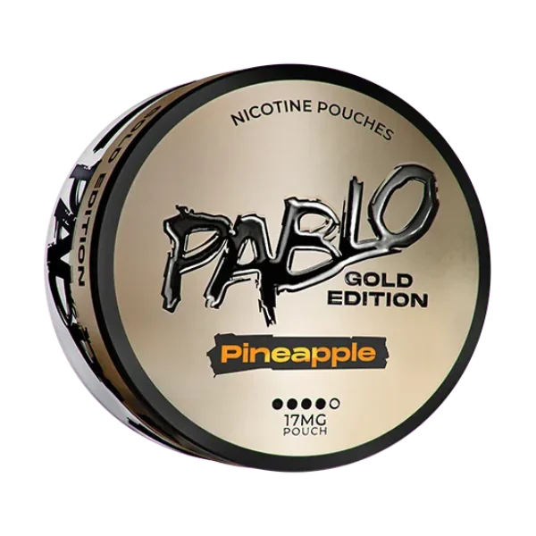 Pablo Gold Edition Pineapple nicotine pouch can, 17mg slim pouches