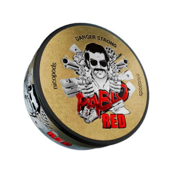Pablo Red nicotine pouch can, 24mg extra-strong spearmint nicopods