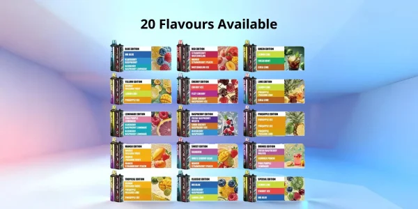 Pyne Pod Click 50K edition range grid showing the multi-flavour prefilled pod sets
