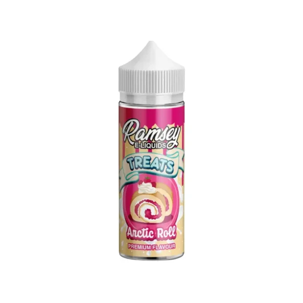Ramsey Treats Arctic Roll 100ml shortfill bottle, 0mg 70/30 sponge ice cream dessert