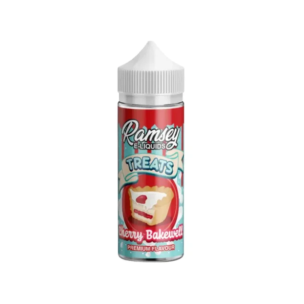 Ramsey Treats Cherry Bakewell 100ml shortfill bottle, 0mg 70/30 cherry almond dessert