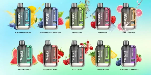 SKE Crystal CL6000 pod flavours, from Blue Razz Lemonade to Watermelon Ice