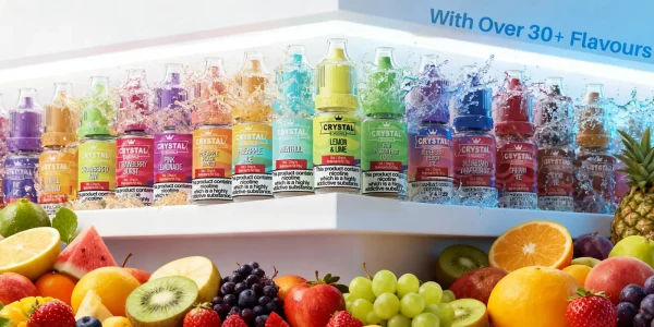 The SKE Crystal V2 flavour range, over 30 nic salt flavours from the Crystal Bar line
