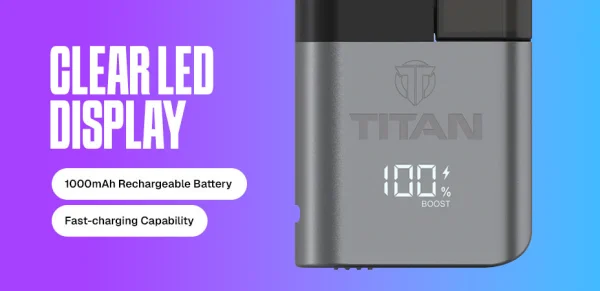 Titan Pro 15K LED battery indicator screen showing battery percentage level