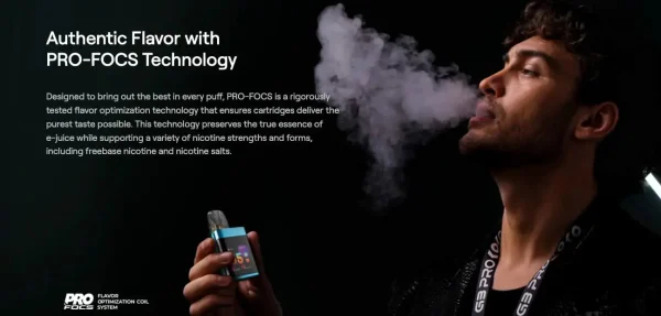 Uwell Pro-FOCS flavour optimisation technology in the Caliburn GPP cartridge