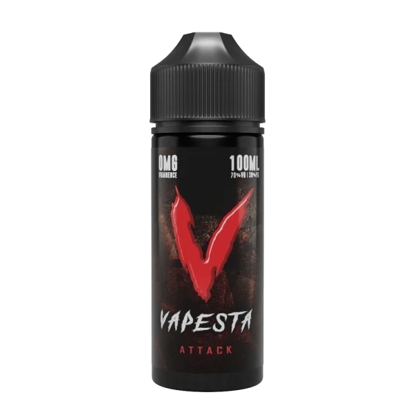 Vapesta Attack 100ml shortfill bottle by Moreish Puff, 0mg 70/30 energy drink flavour
