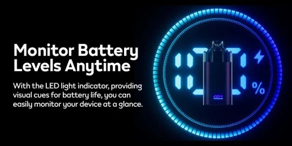 Vaporesso Dojo Blast 6000 LED battery indicator and USB-C fast charging