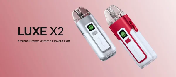 Vaporesso LUXE X2 pod kit in silver and red