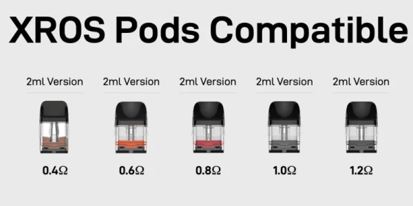 Vaporesso XROS 4 compatible with all XROS pods from 0.4 to 1.2ohm