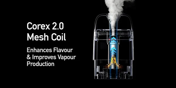Vaporesso XROS 5 Mini Corex 2.0 mesh pod, the buttonless refillable pod kit