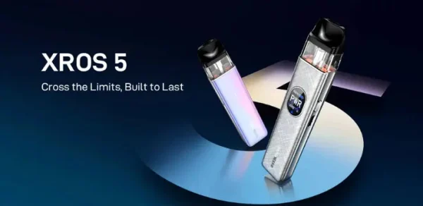 Vaporesso XROS 5 refillable pod kit, two finishes with the 0.88-inch HD screen