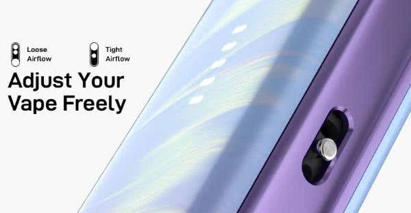 Vaporesso XROS 6 Mini adjustable airflow slider close-up with loose and tight positions