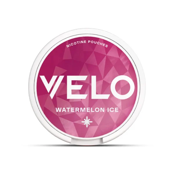 Velo Watermelon Ice nicotine pouch tin showing product packaging