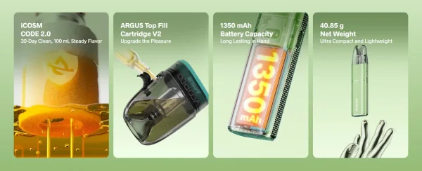 VooPoo Argus G3 Mini features: iCOSM coil, 1350mAh and light weight