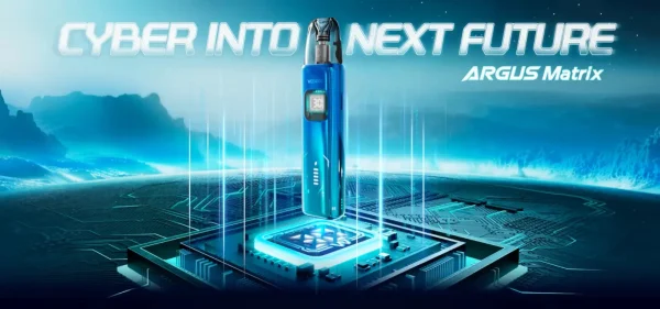 VooPoo Argus Matrix pod kit with its curved screen and lighting