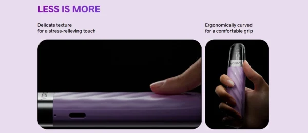 VooPoo Argus Z2 design details: wave texture and ergonomic curved grip