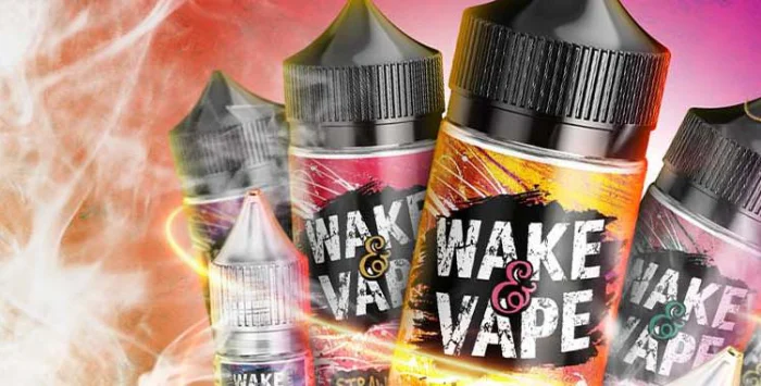 Wake & Vape nic salt 10ml bottles, the range that includes Blue Razz Ice