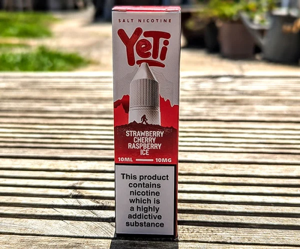 Yeti Summit Series Strawberry Cherry Raspberry Ice 10ml nic salt pack showing the brand artwork and 10mg strength