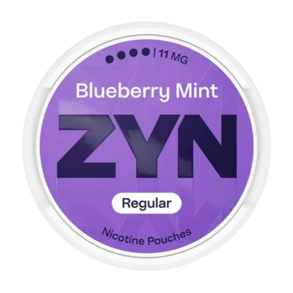 ZYN Blueberry Mint 11mg Regular nicotine pouches purple can