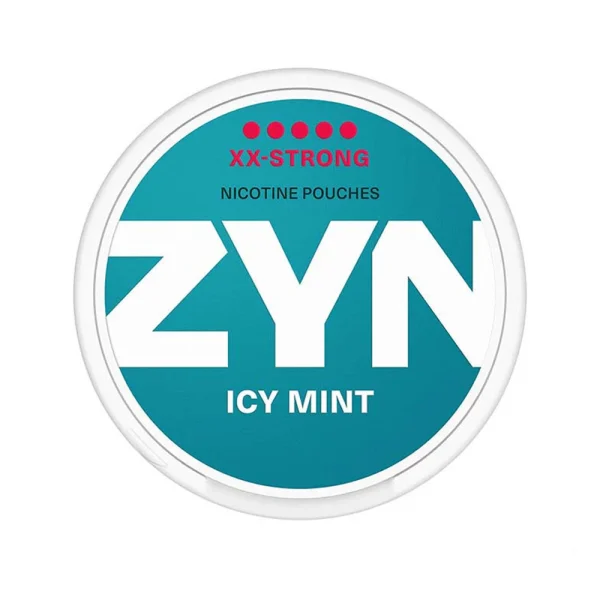 ZYN Icy Mint XX-Strong nicotine pouches teal can