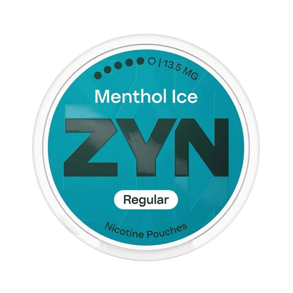 ZYN Menthol Ice 13.5mg nicotine pouches teal can